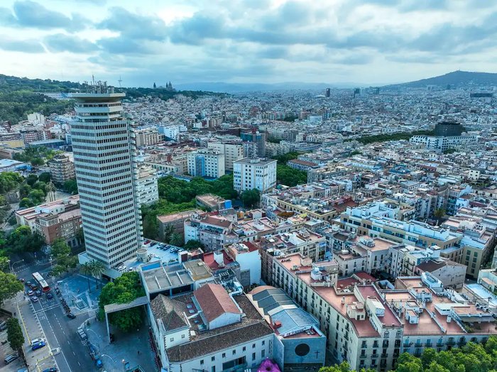 Barcelona z lotu ptaka – zabudowa dzielnicy Eixample
