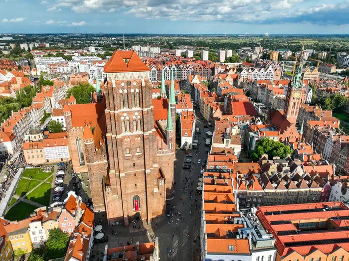 Gdańska starówka z lotu ptaka