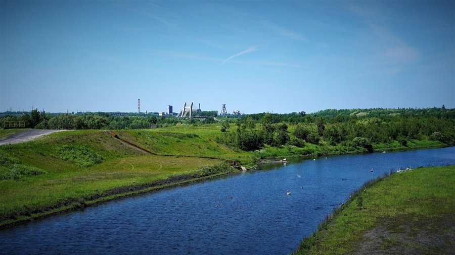 Kłodnica płynąca przez tereny Makoszowów