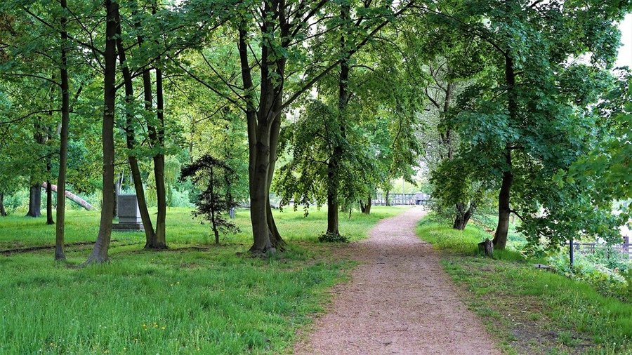 Kanał Gliwicki, widok z kładki w Łabędach