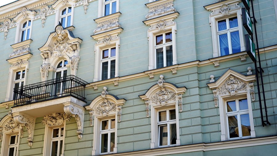 Rynek w Rybniku, widok na kamienice