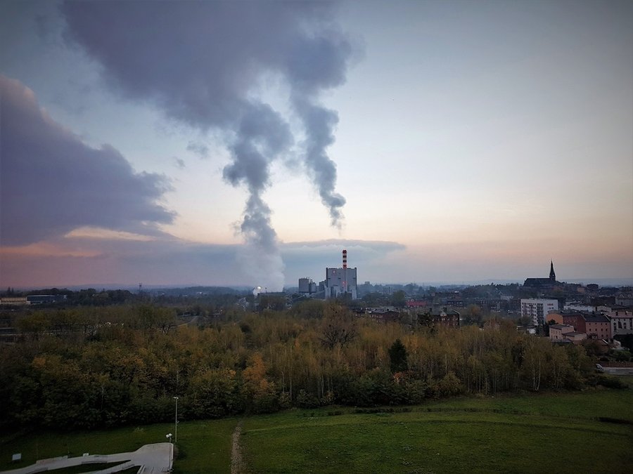 Panorama Chorzowa w okolicy Szybu Prezydent