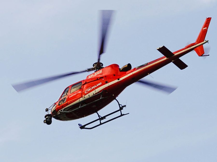 Helikopter telewizyjny towarzyszący wyścigowi Tour de Pologne