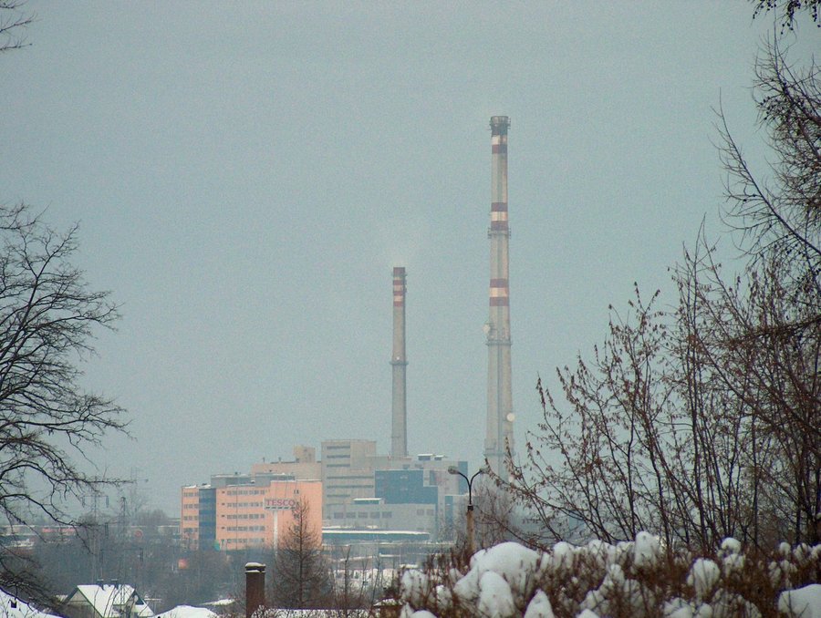 Elektrociepłownia w Tychach, widok z oddali