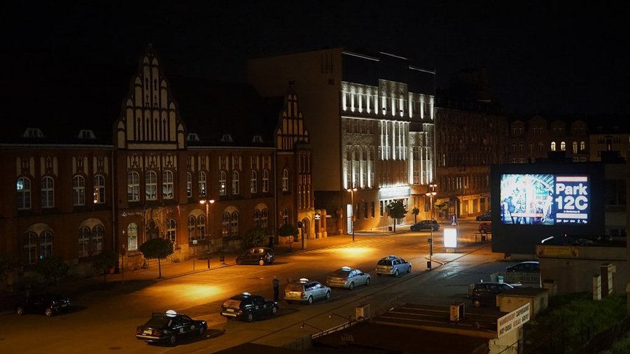 Ratusz w Zabrzu nocą