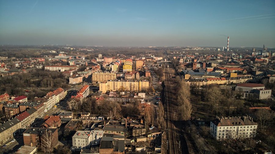 Targowisko w Zabrzu z lotu ptaka